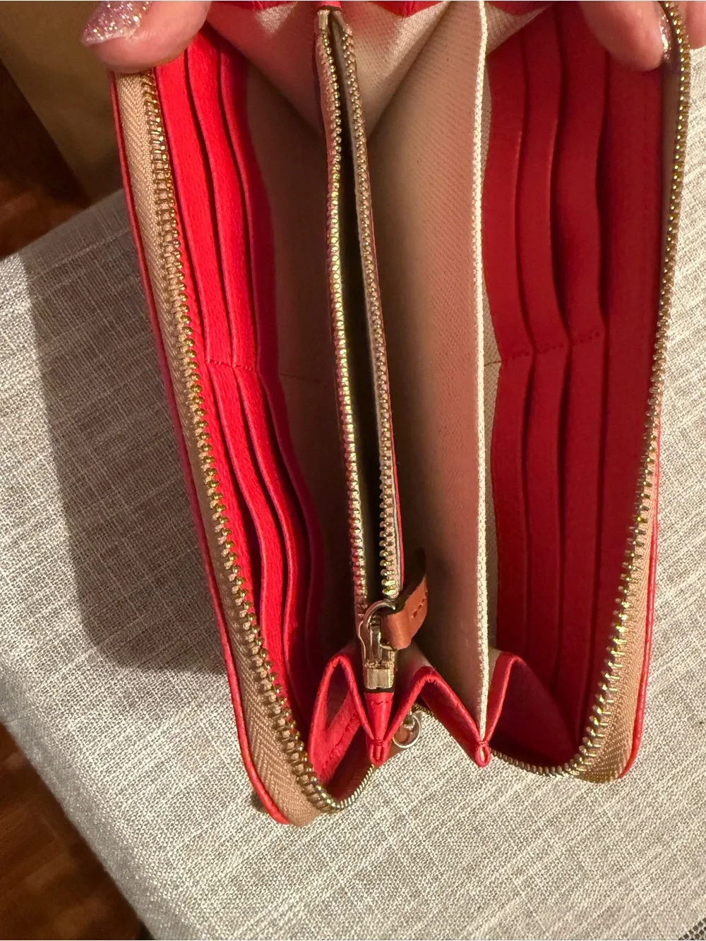 Dooney & Bourke Red Saffiano Tote with Matching Red Zip Wallet - Picture 5 of 5